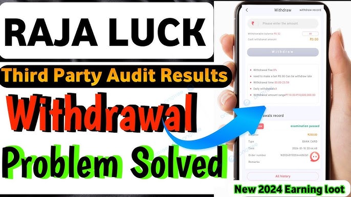 withdraw from Raja Luck app